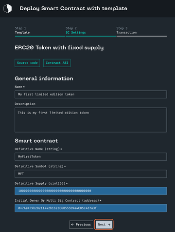 create smart contract