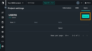 Settings page